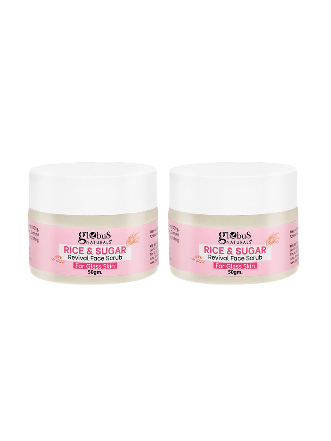 Globus naturals Set Of 2 Rice & Sugar Revival Face Scrub- 50 gm Each