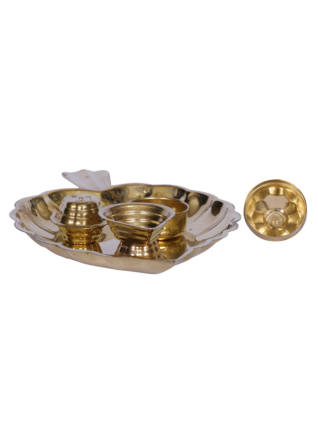 Exotic India Leaf Design Pooja Plate