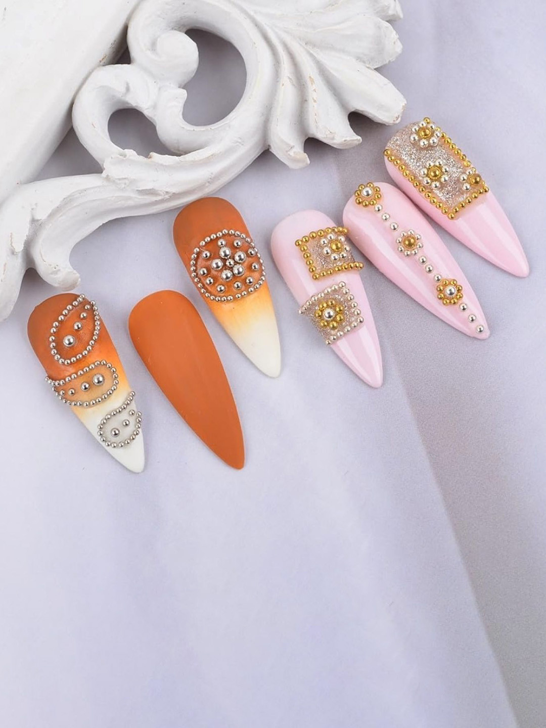 RANORE 3D Metal Nail Design Decoration Art Beads- 200gm