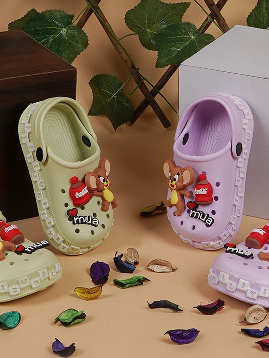 BAESD Kids Pack Of 2 3D Jerry Cartoon Character Clogs