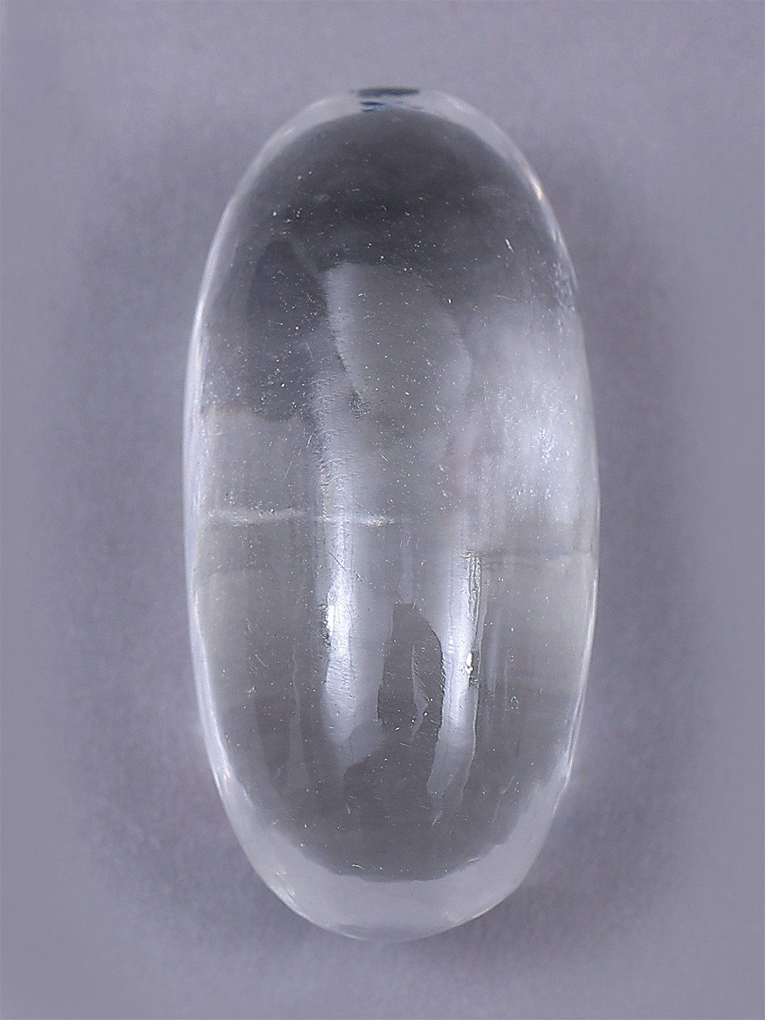 Exotic India Shiva Linga White Crystal Glossy Prayer Room Hand Made Tiny Showpiece - 0.8 Inches