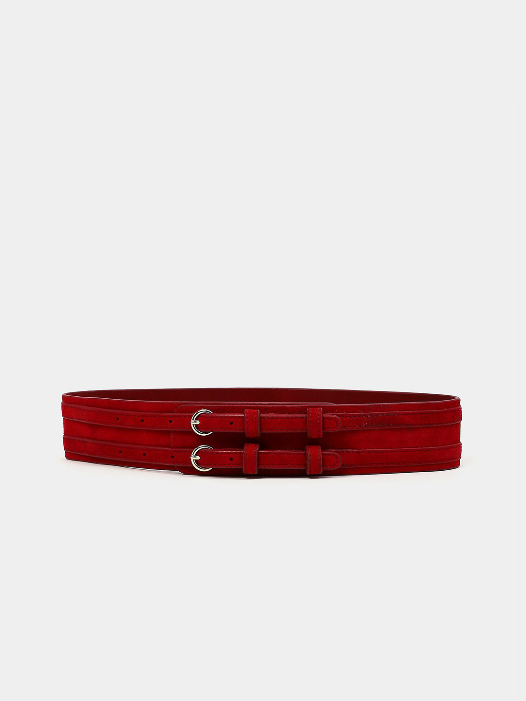 Label Ritu Kumar Women Solid Tang Closure Leather Belt