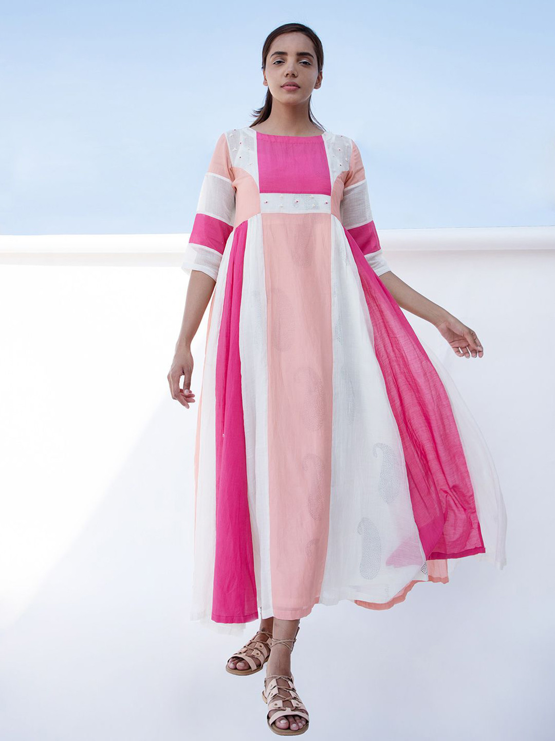 The Yellow Bow Colourblocked Maxi Dress