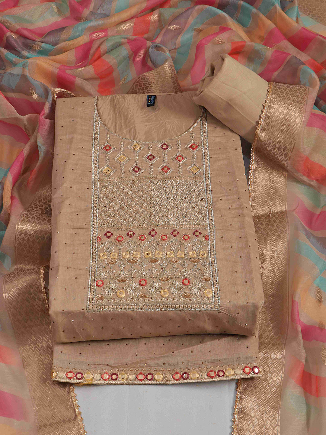 TAVAS Embroidered Unstitched Dress Material