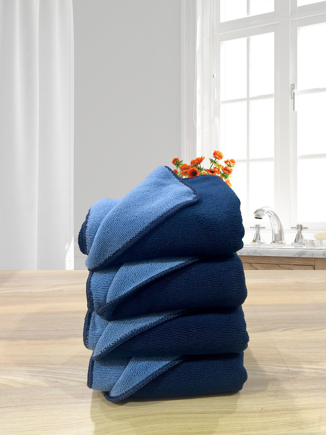 LABHAM Euphoria Navy Blue 4 Pieces Ultra Absorbent 450GSM Hand Towels