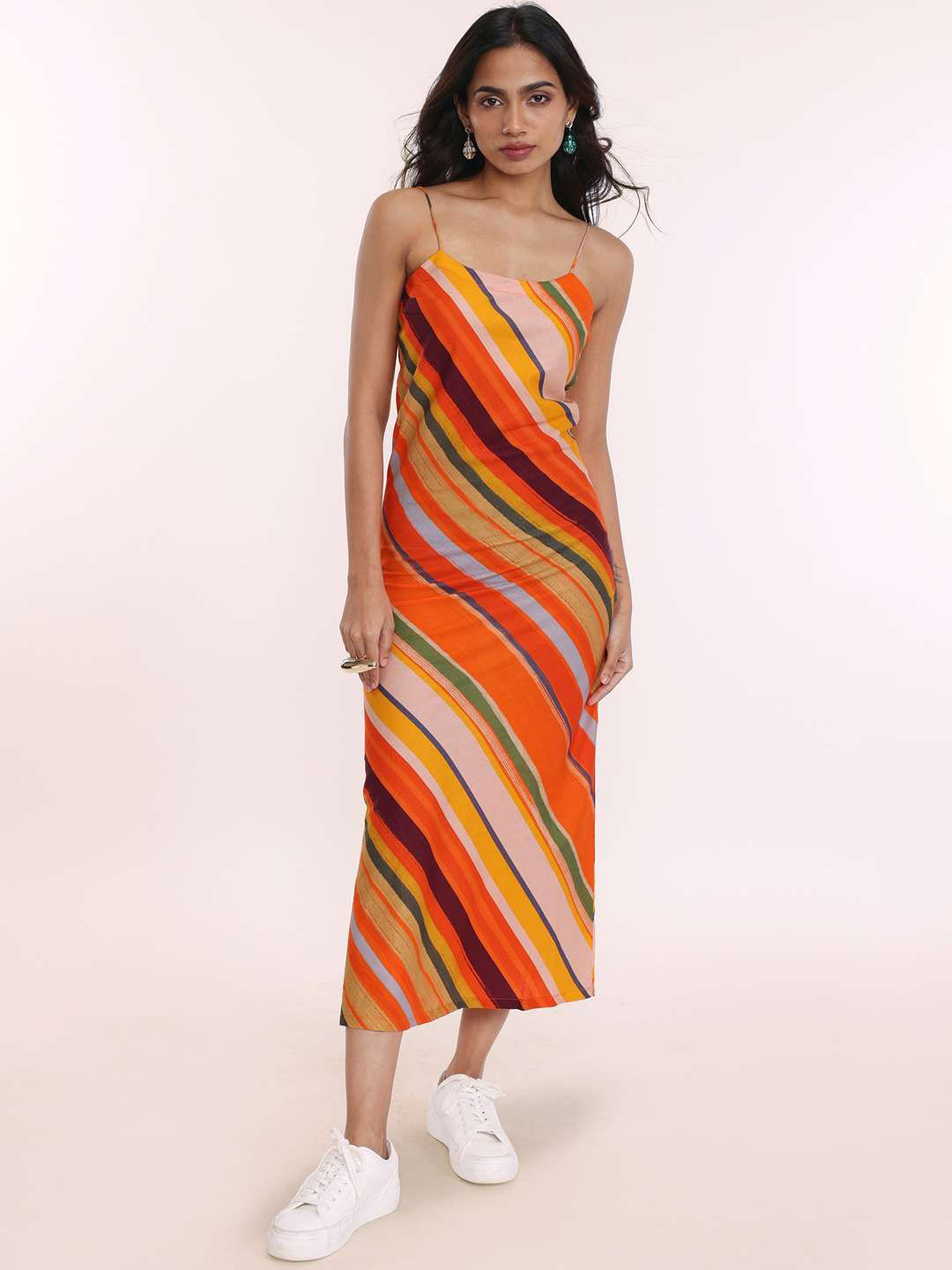 POPPI Striped Maxi Midi Dress