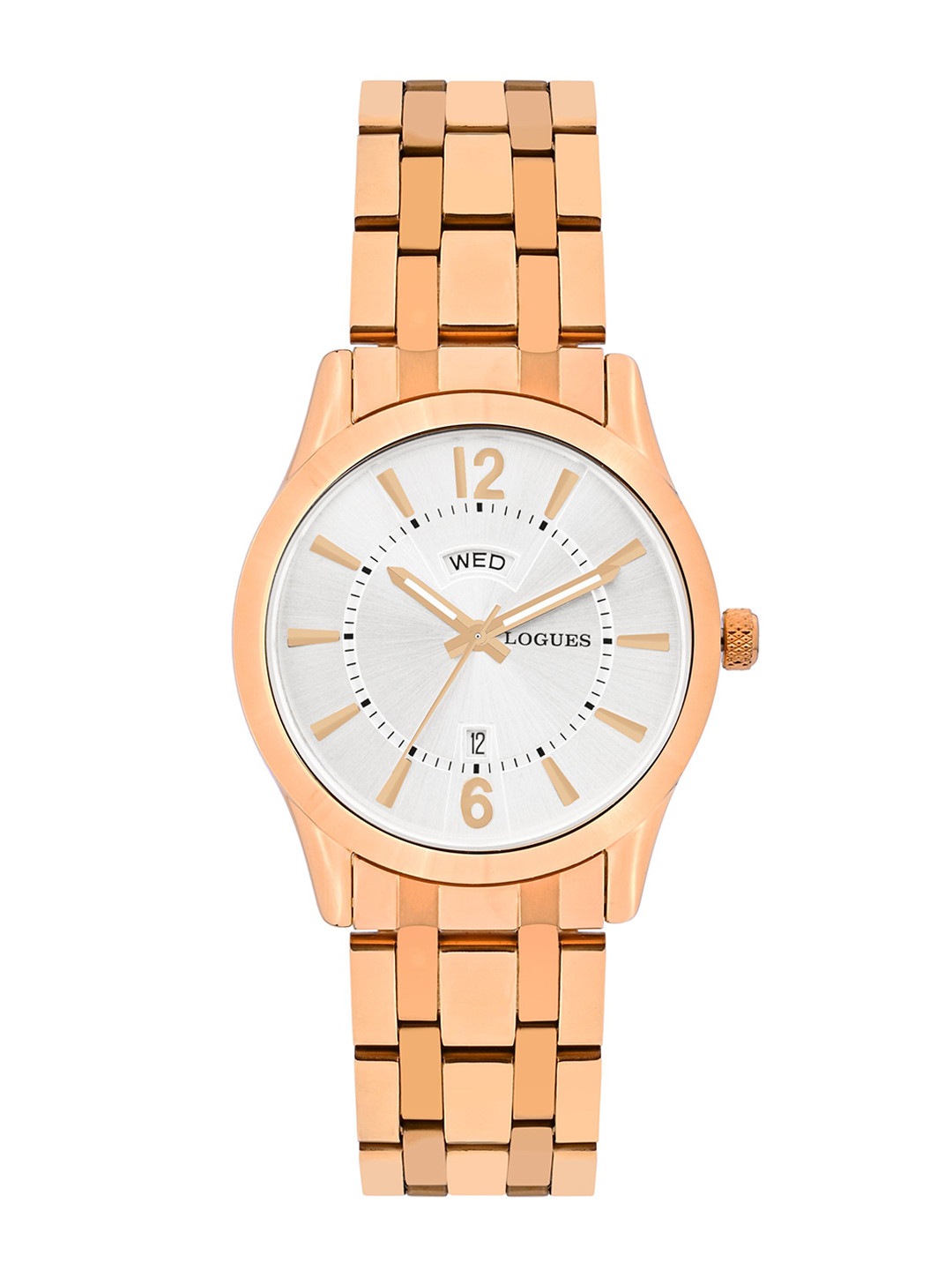 L LOGUES Men Brass Dial & Bracelet Style Straps Analogue Watch G 4145 WMD-02