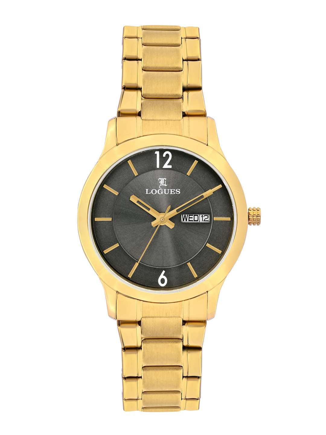 L LOGUES Men Brass Dial & Bracelet Style Straps Analogue Watch G E-456 YMD-27