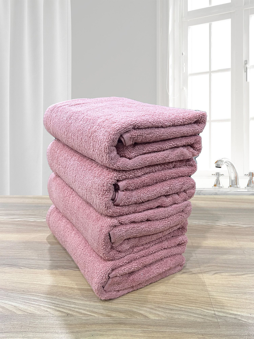 LABHAM Rose 4 Pieces Pure Cotton 500 GSM Bath Towel