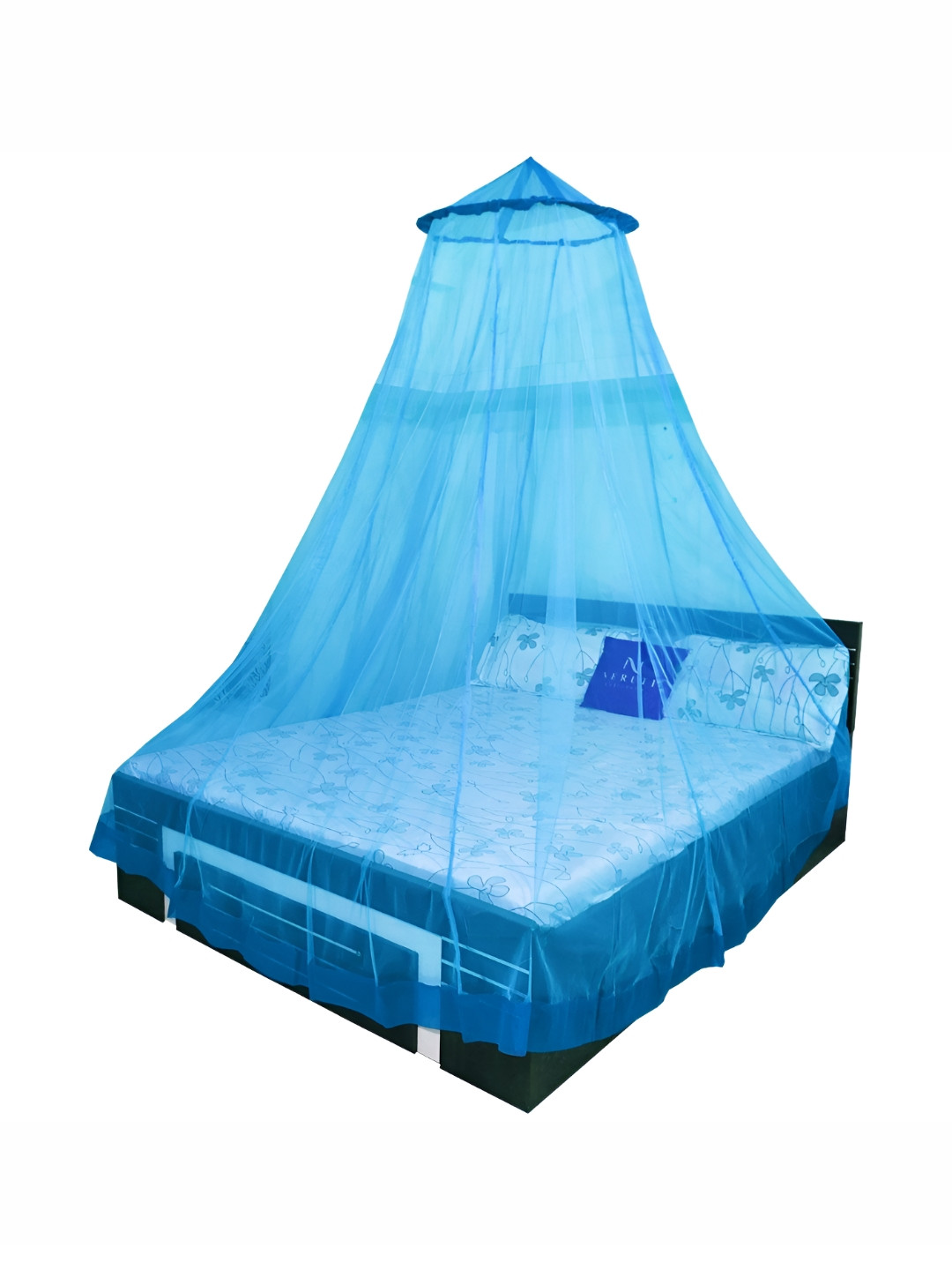Neruti Enterprise Blue King Size Round Foldable Hanging Mosquito Net