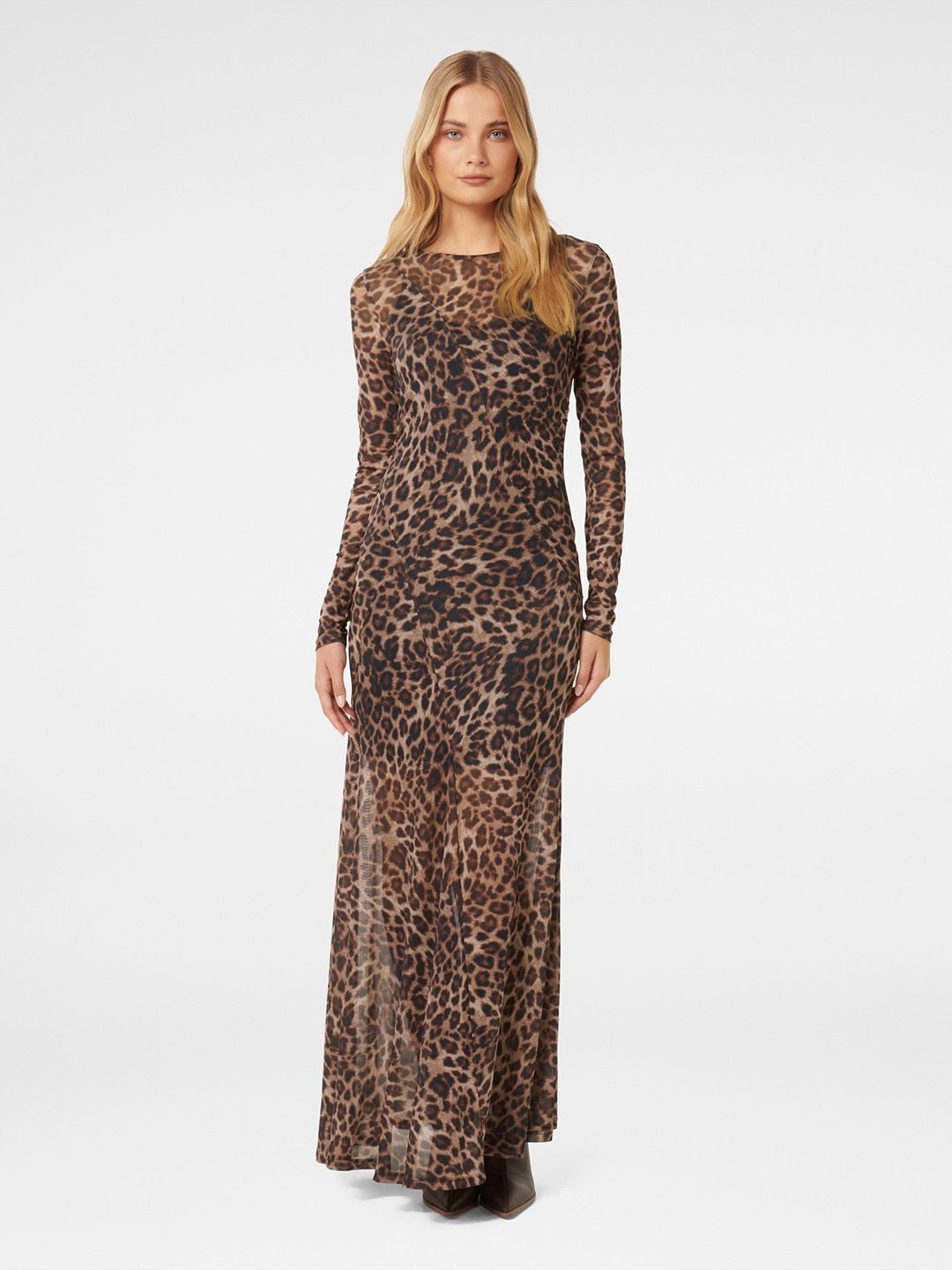 Forever New Animal Print Net A-Line Midi Dress