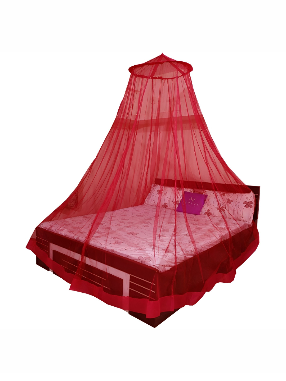 Neruti Enterprise Red King Size Round Foldable Hanging Mosquito Net