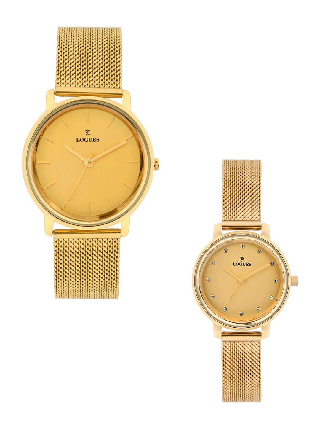 L LOGUES Unisex Brass Dial & Bracelet Style Straps Analogue Watch P E-953 YZ-13