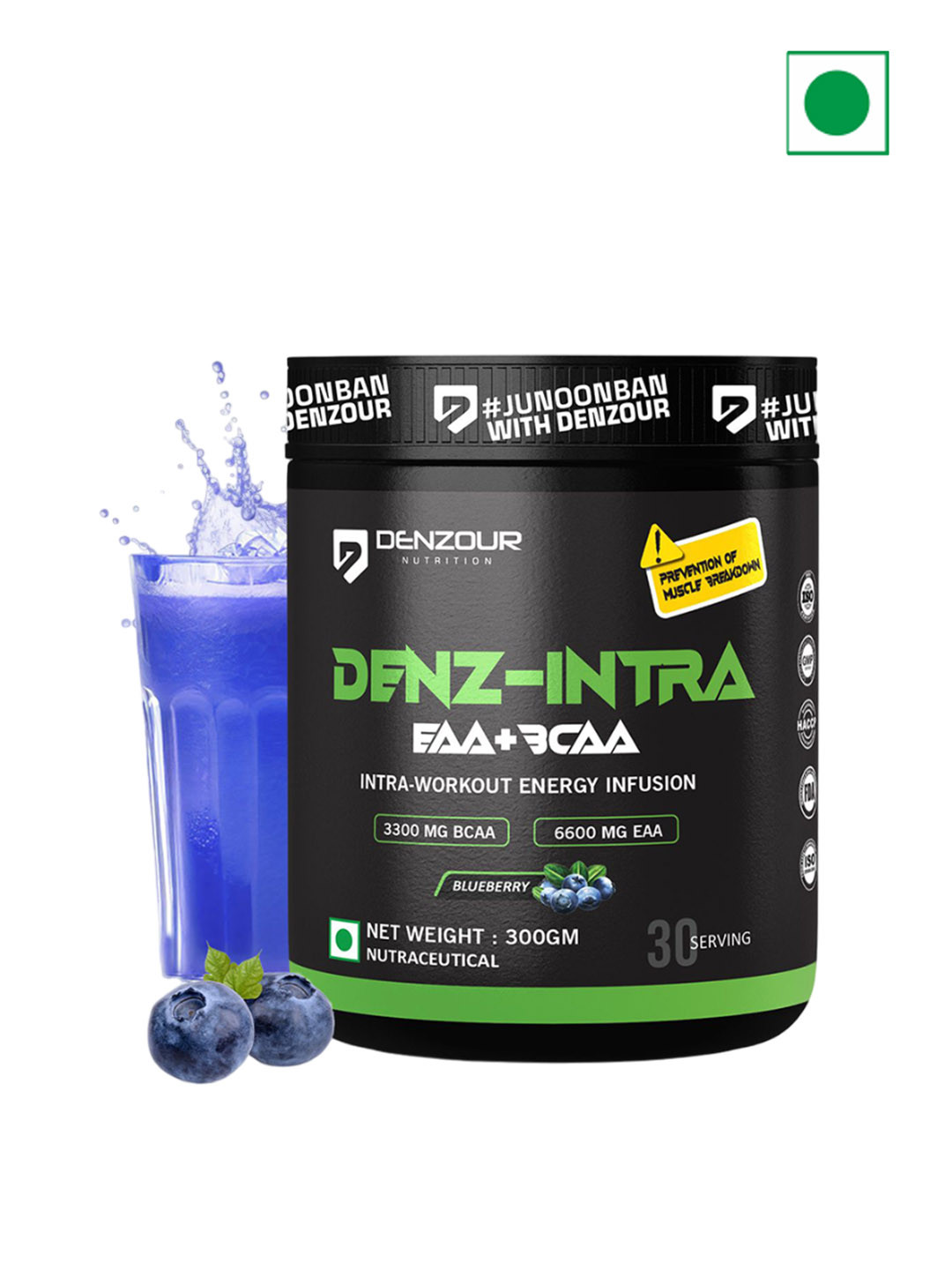 DENZOUR NUTRITION Blueberry Denz-intra Faa+bcaa Intra-Workout Energy Infusion-300gm