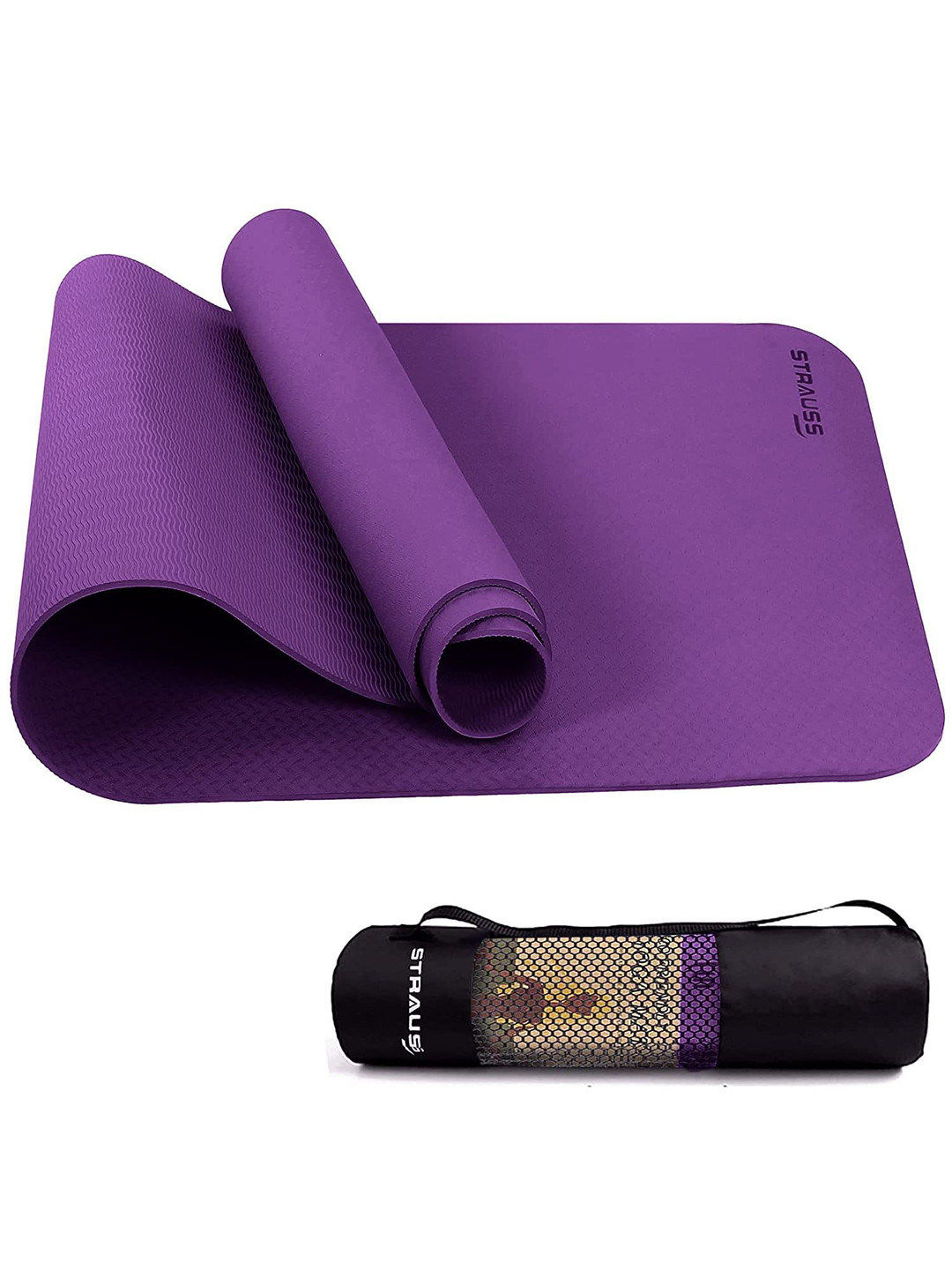 STRAUSS Purple Rectangular Anti-Skid Yoga Mat