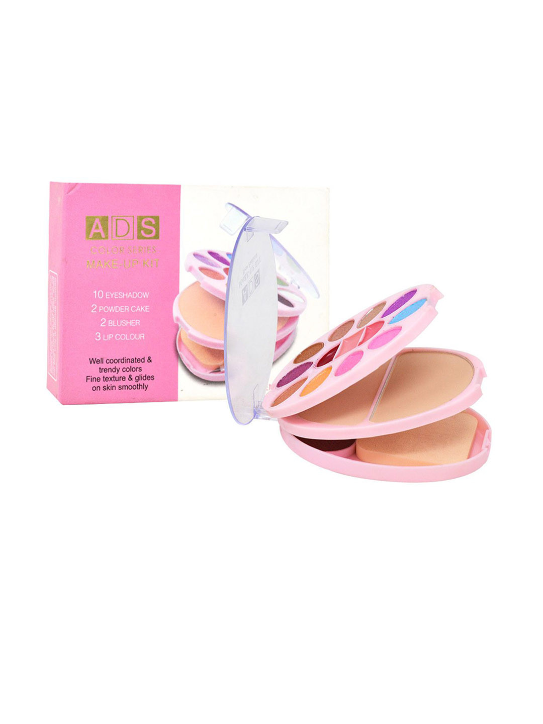 A.D.S 10 Eyeshadow, 2 Powder Cake, 2 Blusher, 3 Lip Color Makeup Kit-22g