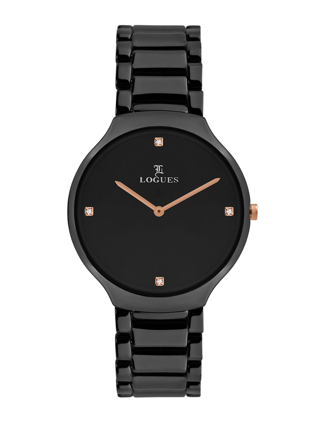 L LOGUES Men Brass Dial & Ceramic Bracelet Style Straps Analogue Watch G 1978 NC-03