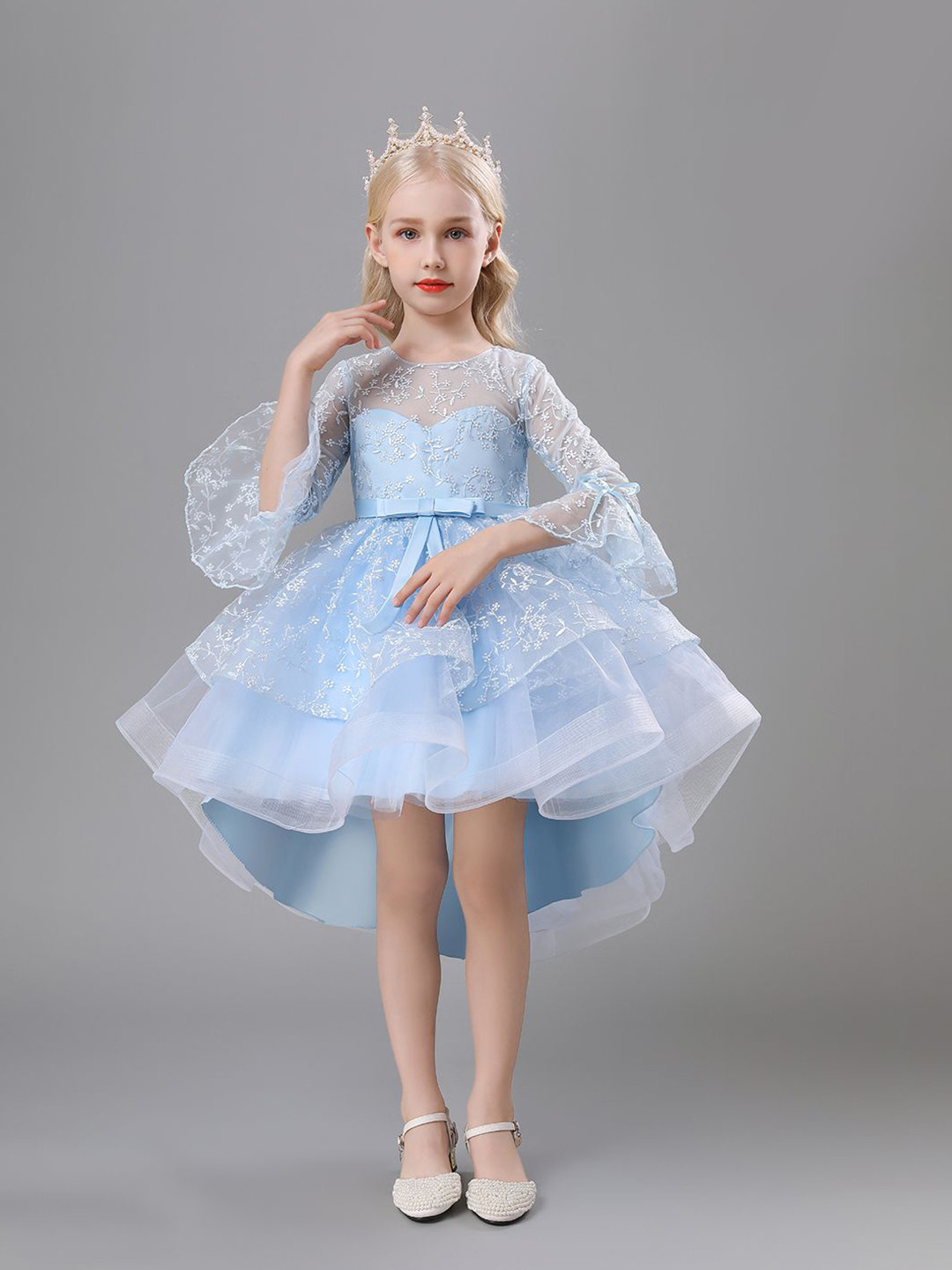 JC SPARKLE Bell Sleeve Fit & Flare Dress