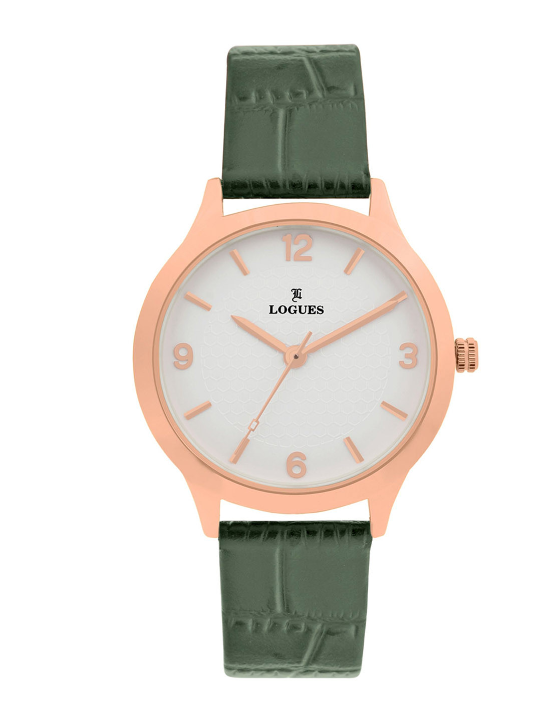 L LOGUES Women Brass Dial & Leather Straps Analogue Watch L E-683 WL-73