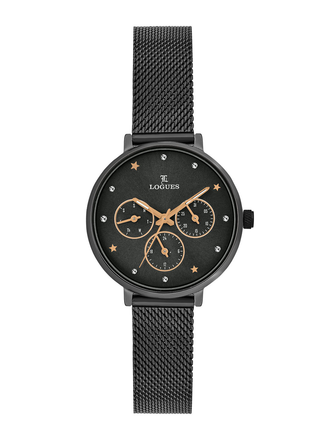 L LOGUES Women Brass Dial & Bracelet Style Straps Analogue Watch L 1712 QZ-27