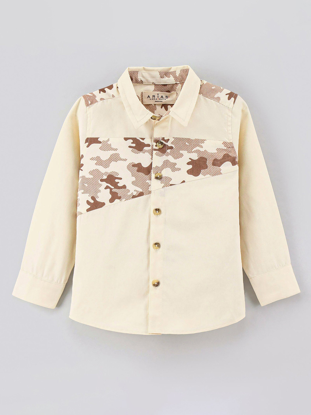 ARIAS By LARA DUTTA Boys Spread Collar Camouflage Printed Cotton Casual Shirt