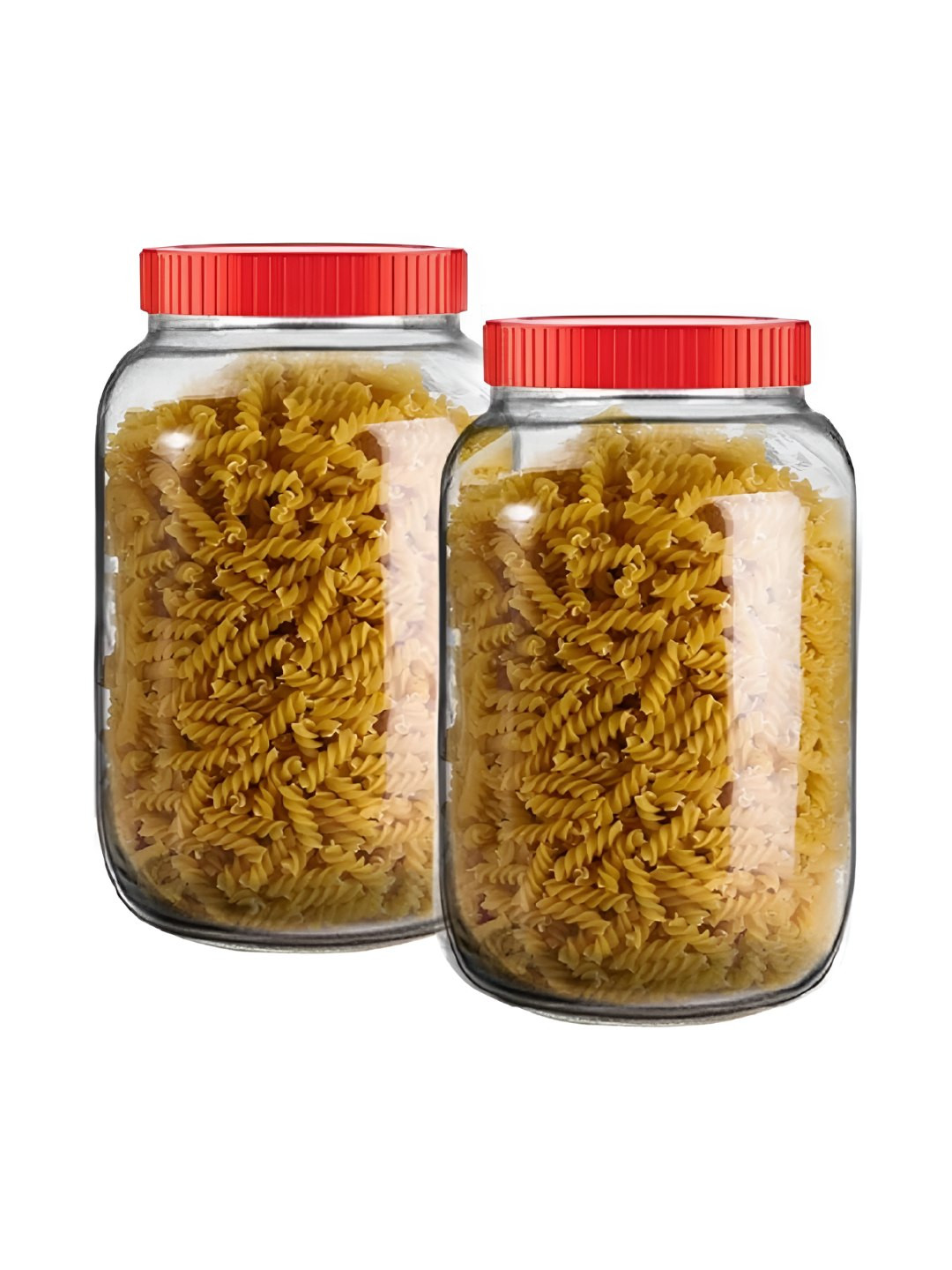 Croco Jar Piramal Red Glass Dishwasher Safe 2 Piece Screw Top Jar-2L