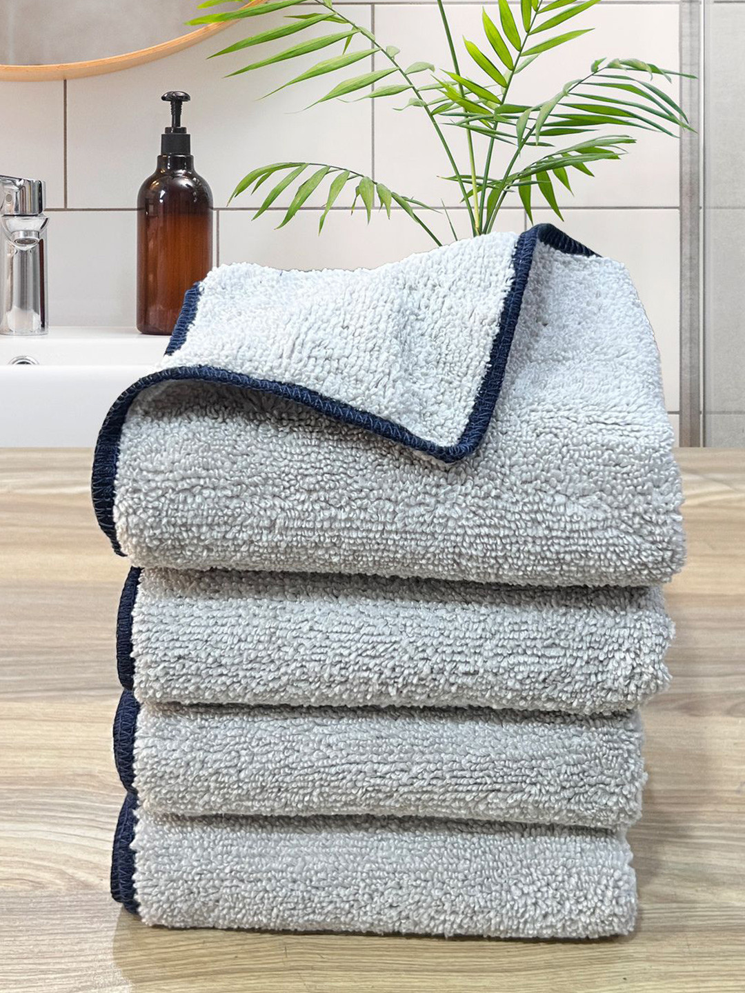 LABHAM Insignia Grey 4 Pieces Ultra Absorbent 450GSM Hand Towels