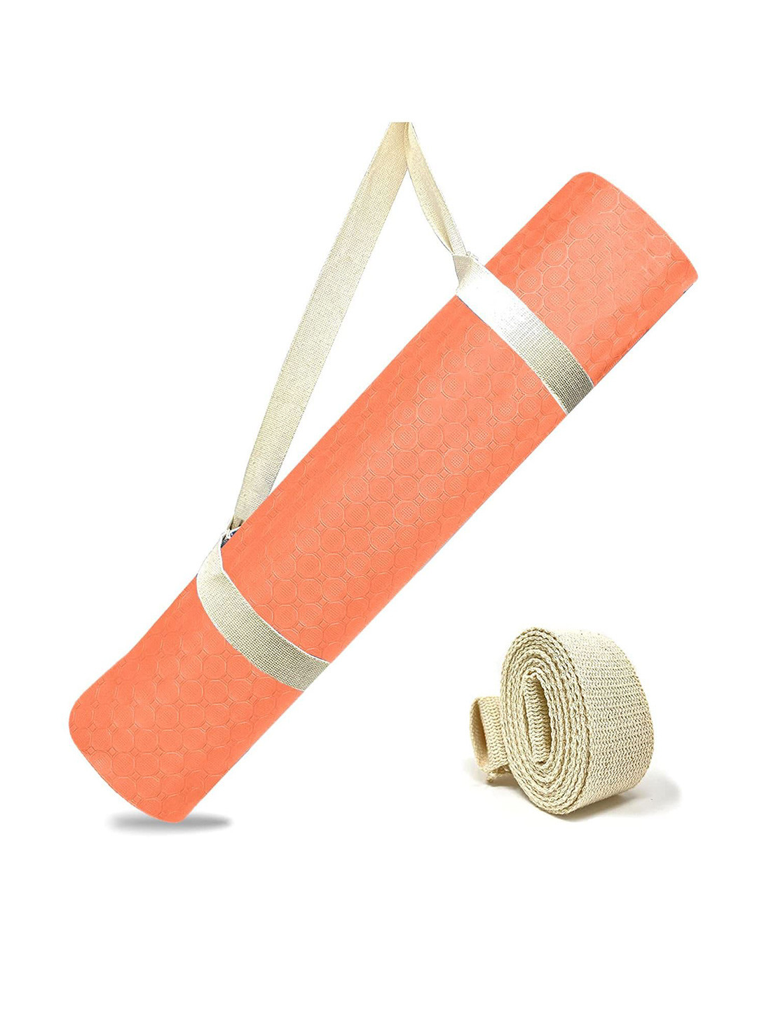 STRAUSS Orange Anti Slip Yoga Mats With Carry Strap
