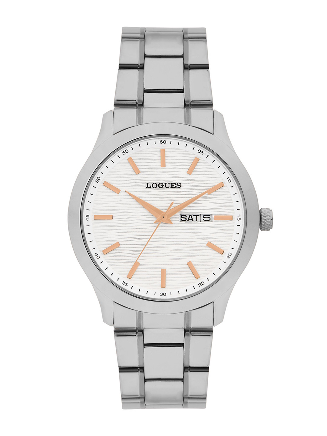 L LOGUES Men Brass Dial & Bracelet Style Straps Analogue Watch G 4147 SMD-02