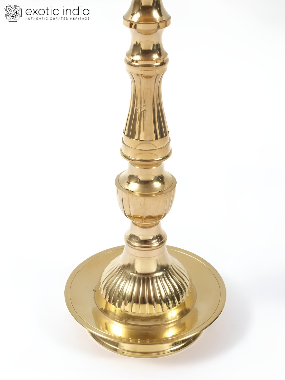 Exotic India Brass Seven Wicks Peacock Oil Lamp - Kuthu Vilakku