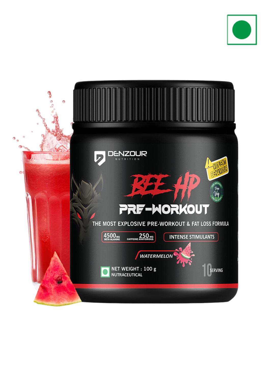 DENZOUR NUTRITION Watermelon Bee HP Pre Workout - 100g