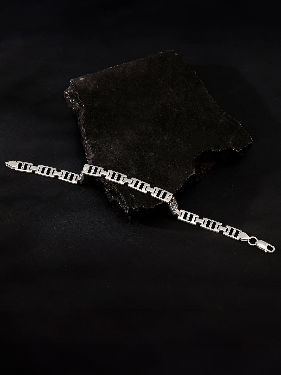 GIVA Men 925 Sterling Silver Rhodium-Plated Wraparound Bracelet
