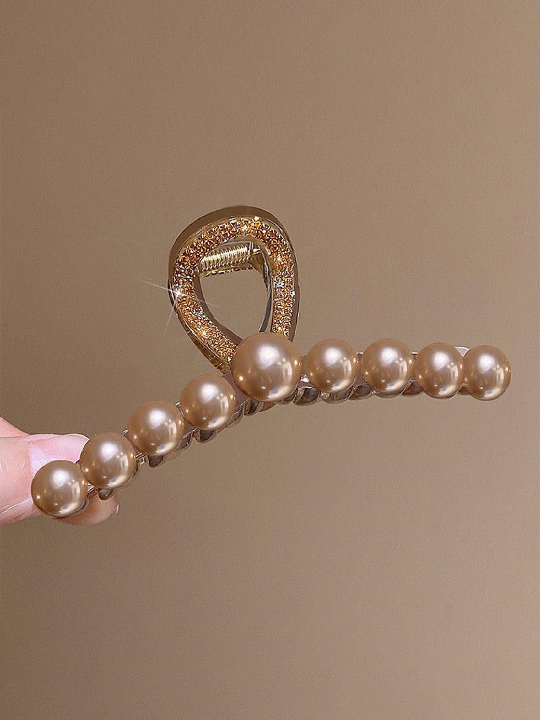 BAESD Women Beaded Pearl Hair Claw Clip