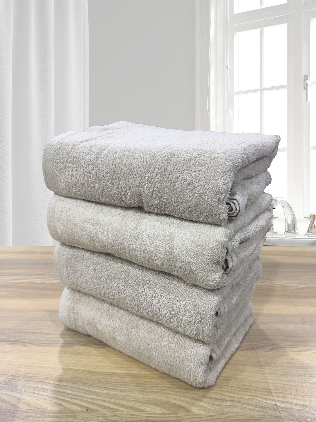LABHAM Cream-Coloured 4 Pieces Cotton 500 GSM Bath Towel
