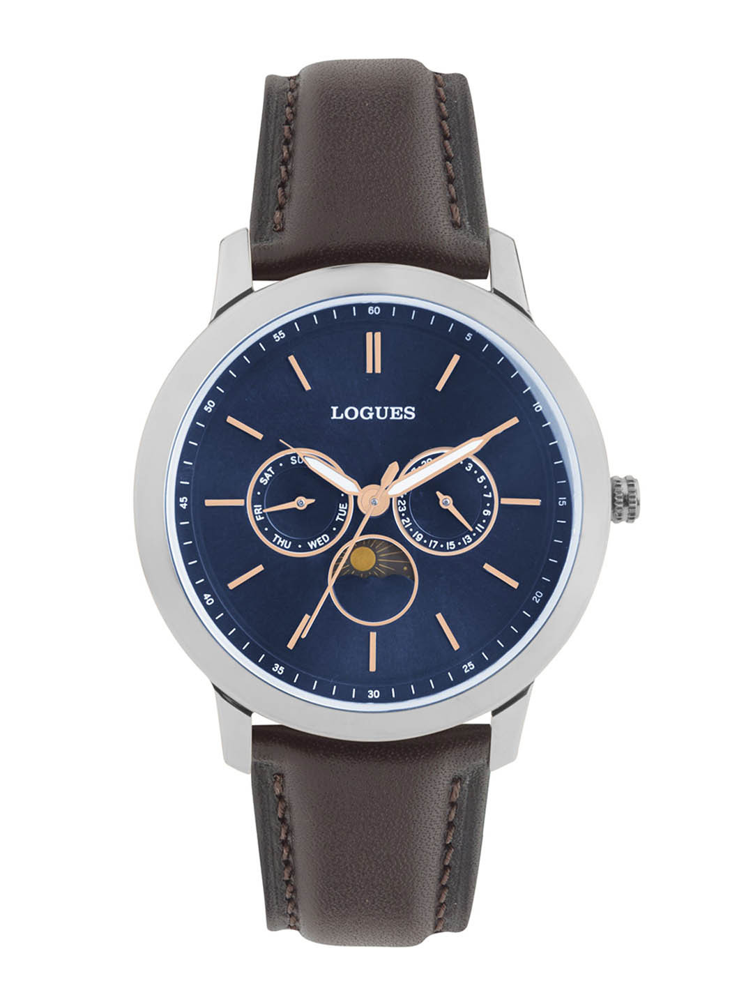 L LOGUES Men Brass Dial & Leather Straps Analogue Watch G 1972 SL-90