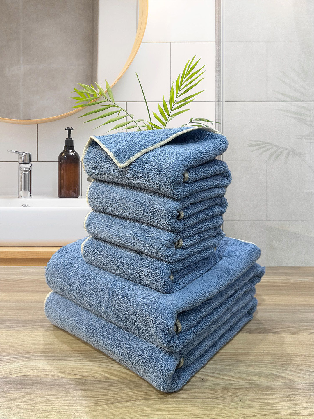 LABHAM Insignia Blue 6 Pieces Supersoft Ultra Absorbant 450 GSM Towel Set