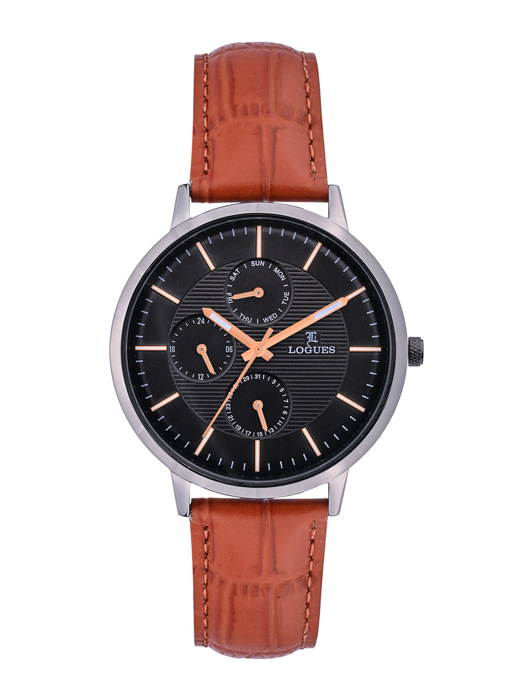 L LOGUES Men Brass Dial & Leather Straps Analogue Watch G 1967 QL-81