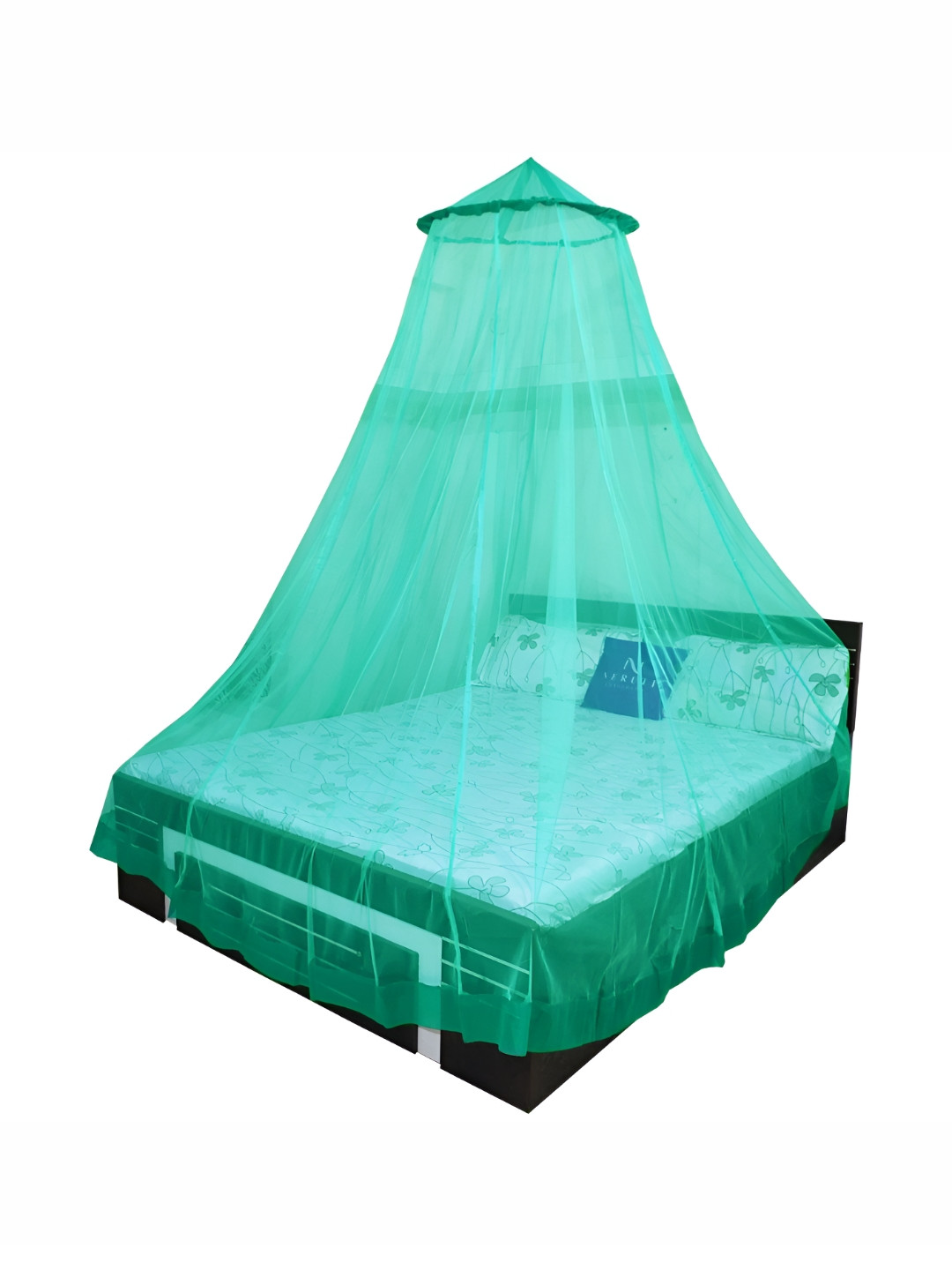 Neruti Enterprise Sea Green Round King Size Foldable Hanging Mosquito Net