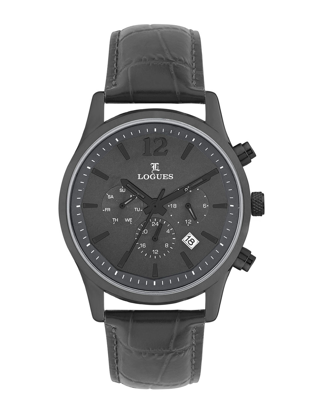 L LOGUES Men Brass Dial & Leather Textured Straps Analogue Watch G 1975 QL-44