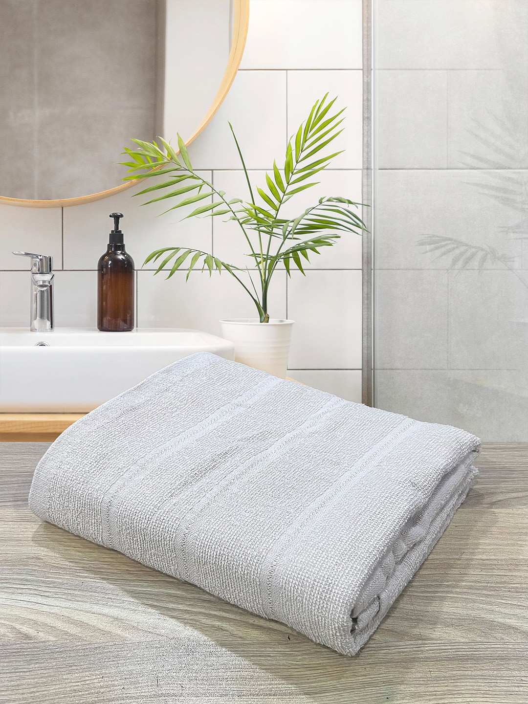 LABHAM Beige Pure Cotton 300 GSM Quickdry Light Weight Hammam Bath Towel