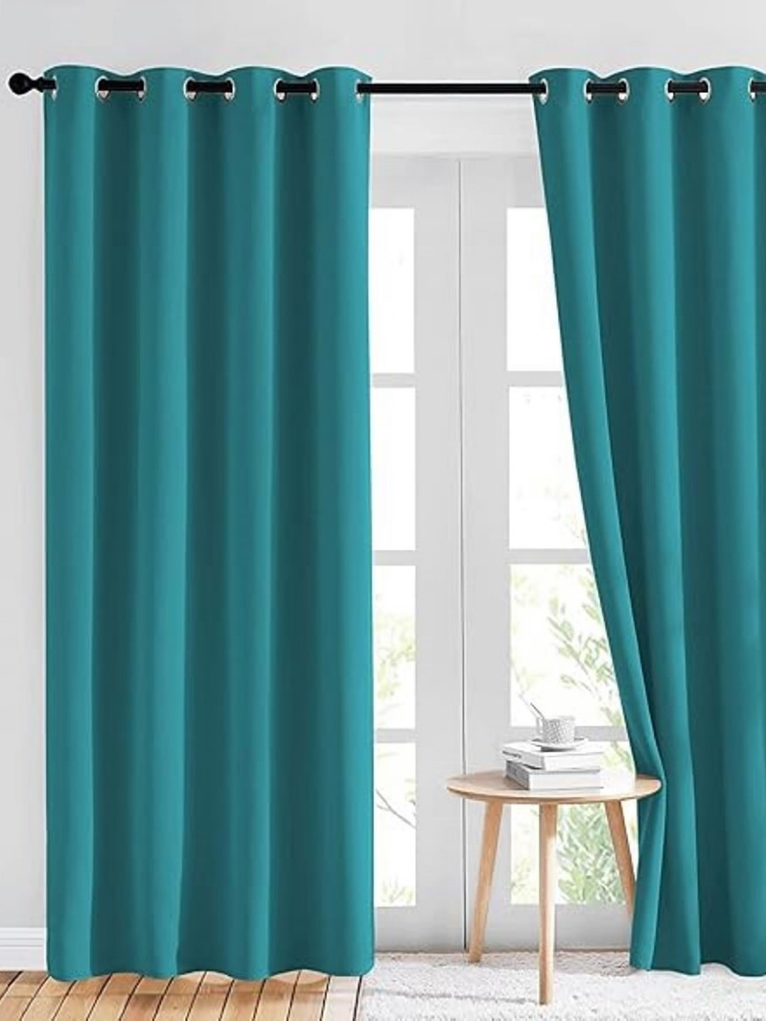 Innovative Edge Teal Set of 2 Room Darkening Long Door Curtain