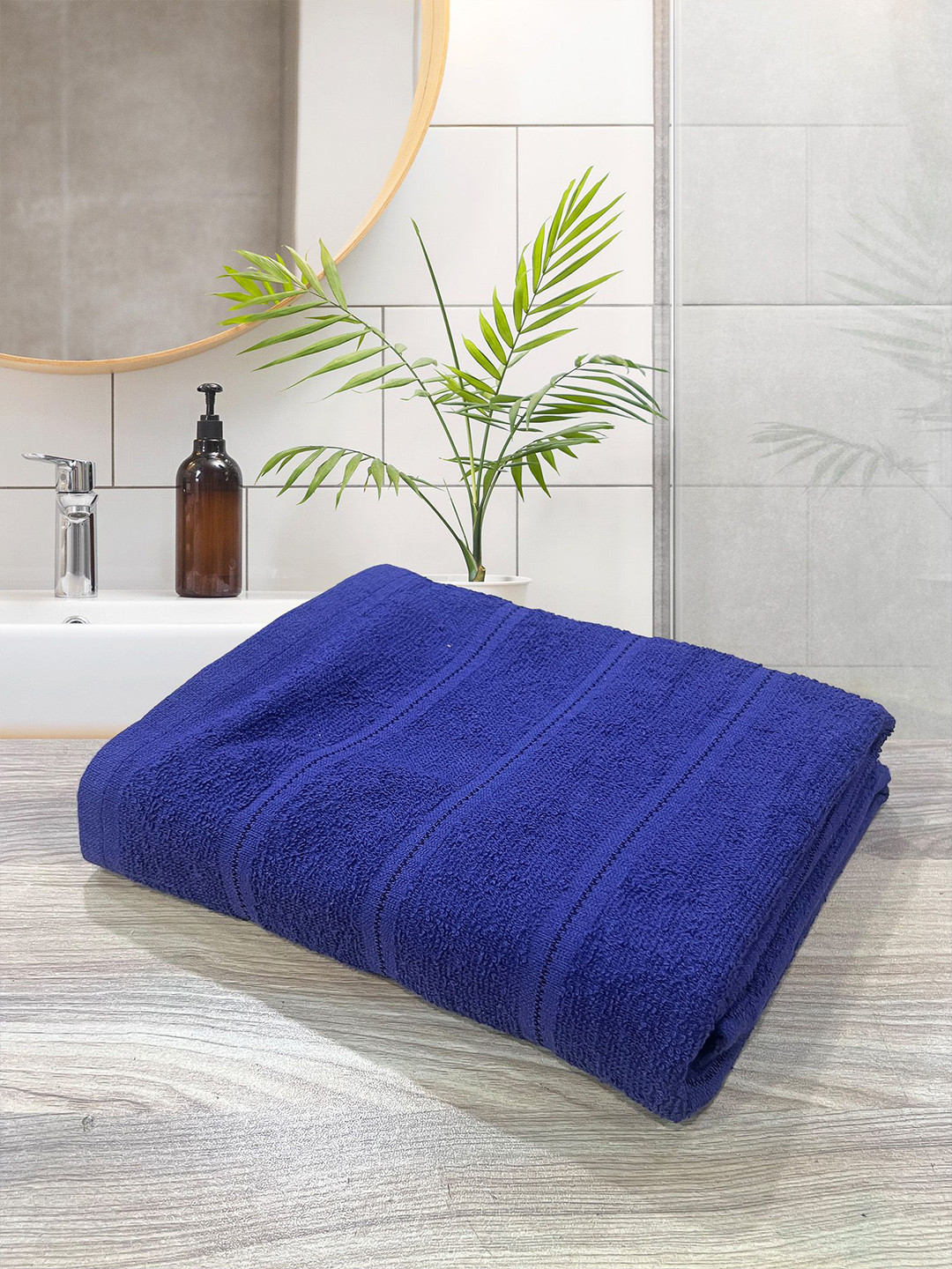 LABHAM Blue Cotton 300 GSM Quickdry Light Weight Hammam Bath Towel