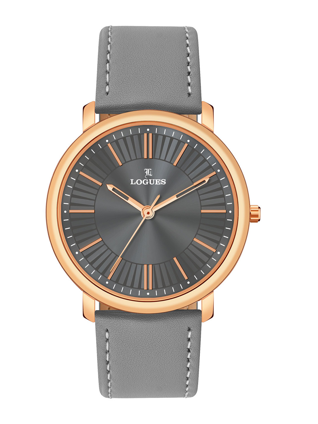 L LOGUES Men Brass Dial & Leather Straps Analogue Watch G E-858 WL-27