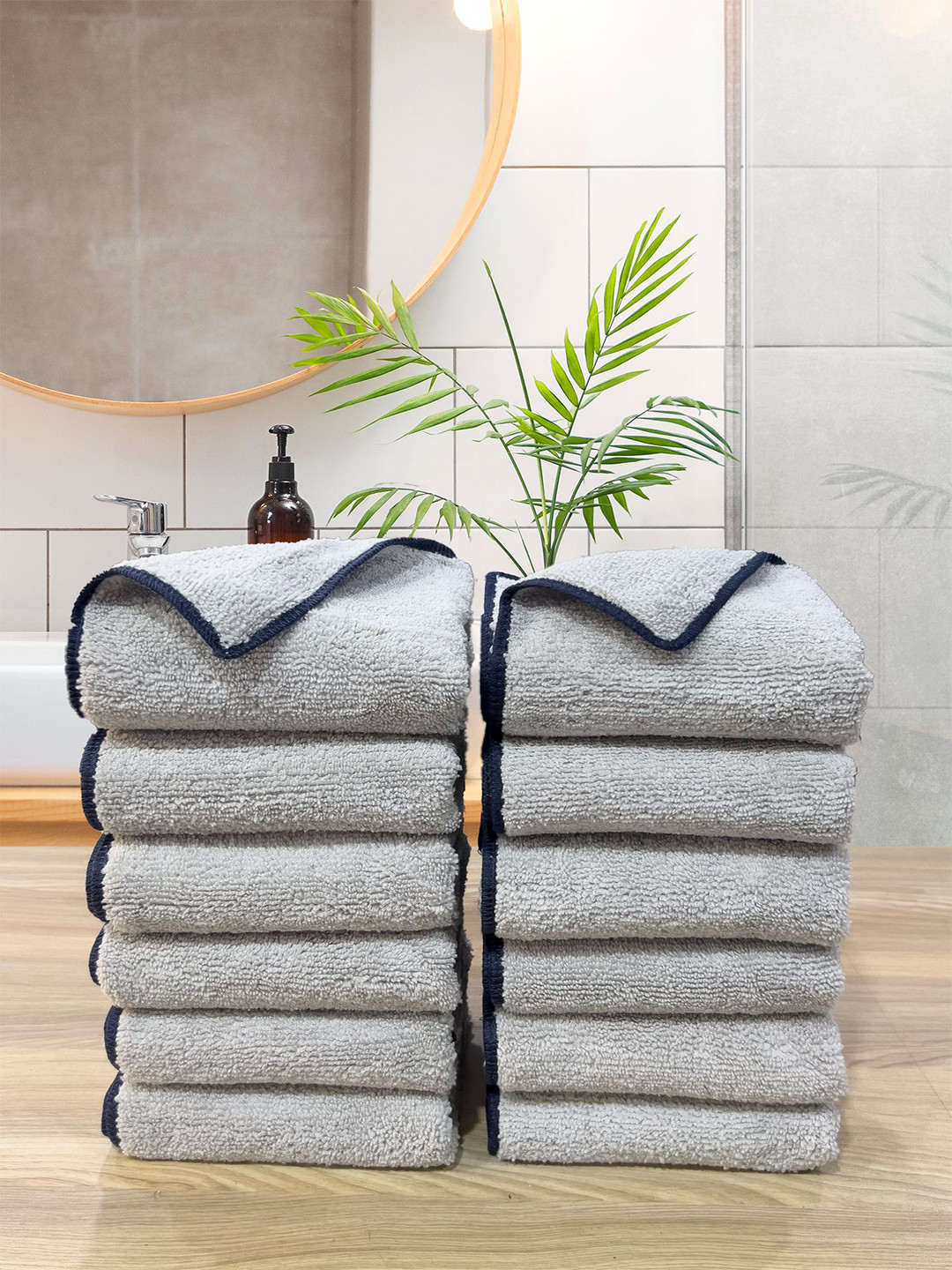 LABHAM Insignia Grey 12 Pieces 450 GSM Ultra Absorbent Hand Towels