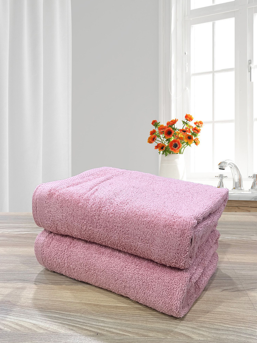 LABHAM Rose 2 Pieces Pure Cotton 500 GSM Bath Towel