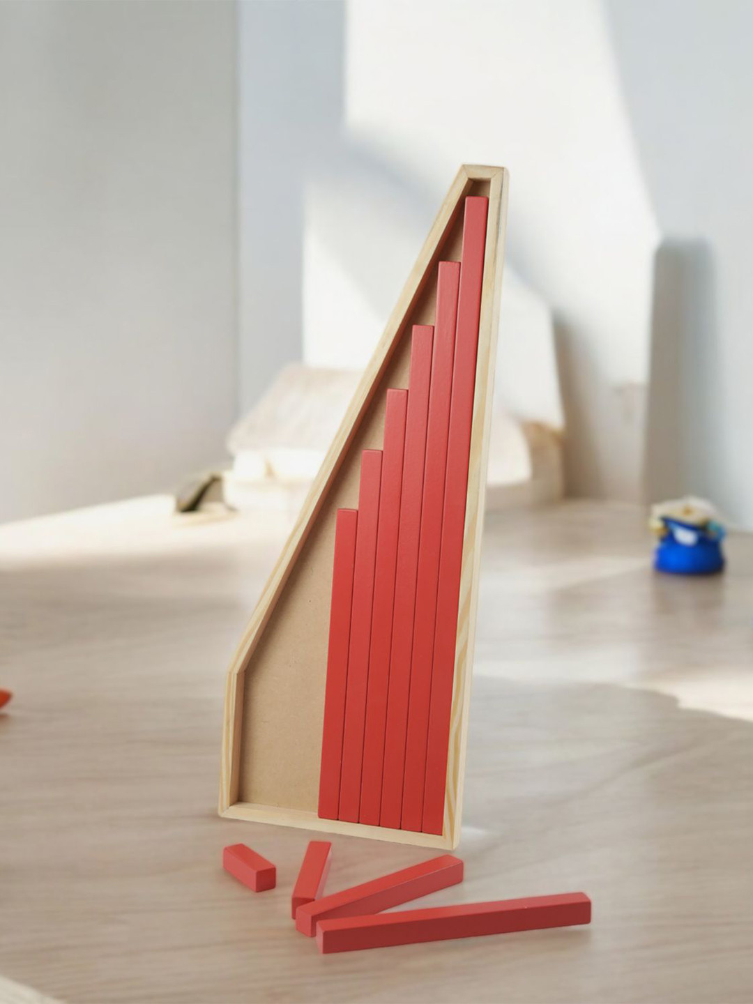 LITTLE GINNIE Kids 10 Pcs Rods Educational Wooden Toys