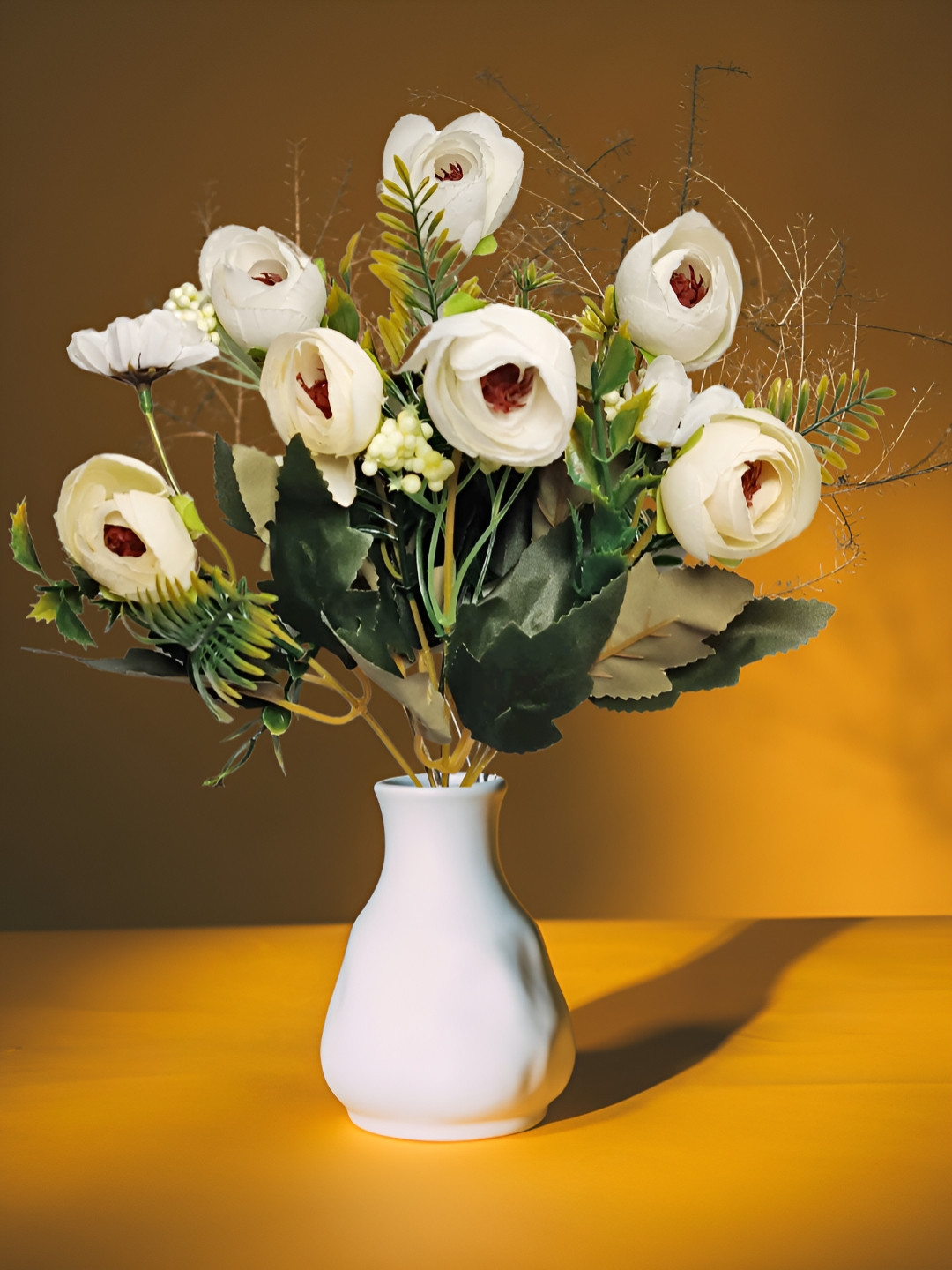 ARTSY White Peony Without Pot Artificial Flower