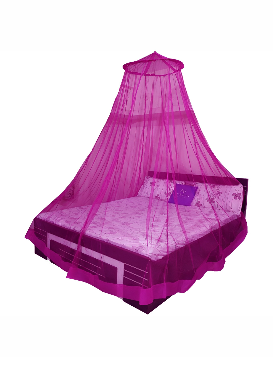 Neruti Enterprise Magenta King Size Round Foldable Hanging Mosquito Net