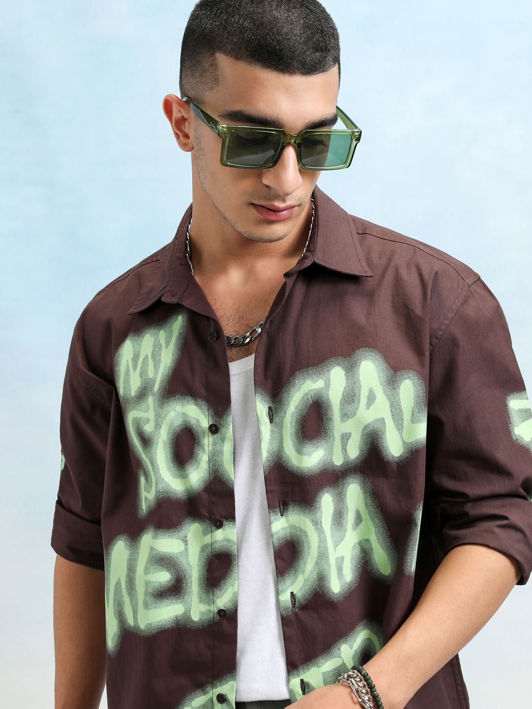 HIGHLANDER Men Regular Collar Long Sleeve Printed Overshirt