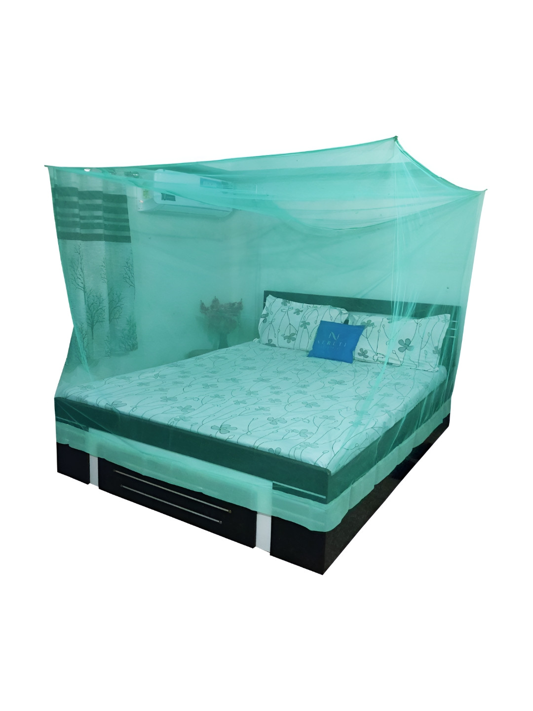 Neruti Enterprise Sea Green King Size Non-Foldable Hanging Mosquito Net